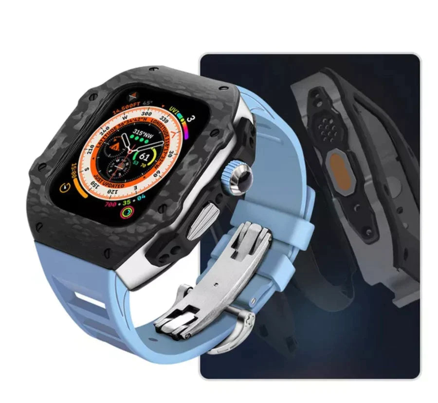 APPLE WATCH CASE CARBON TITANIUM- BLUE - AX BAND