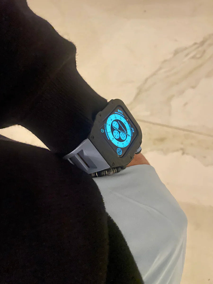 APPLE WATCH CASE CARBON TITANIUM- BLUE - AX BAND