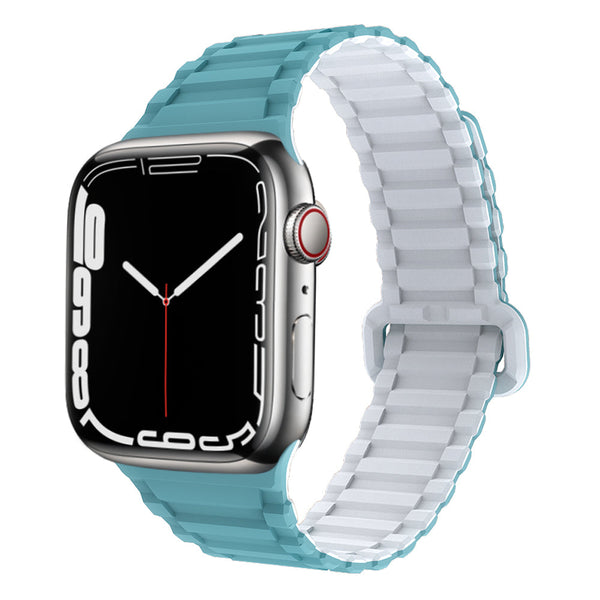 Magnetic Silicon Strap Ultra - Cyan/White