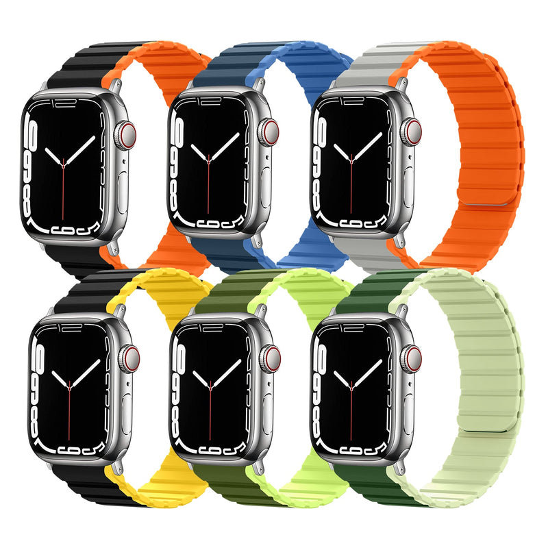 Magnetic Silicone Strap - Grey/Orange