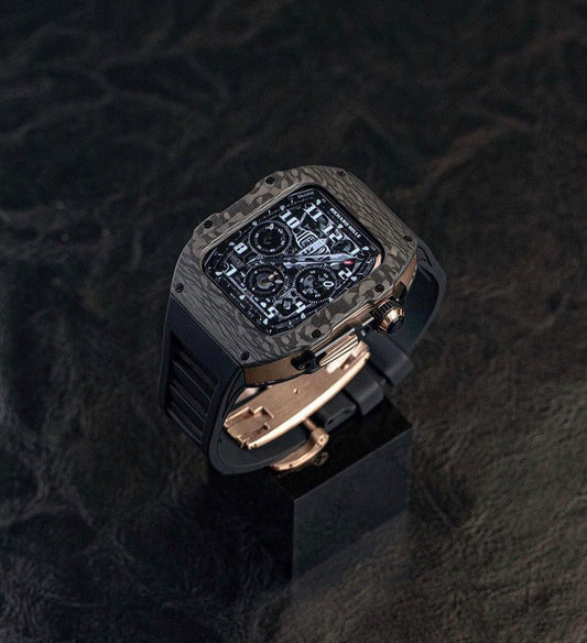 APPLE WATCH CASE CARBON TITANIUM- BLACK ROSE GOLD - AX BAND