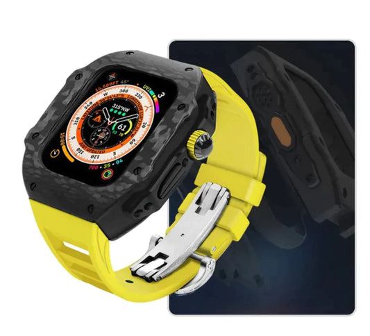 APPLE WATCH CASE CARBON TITANIUM- YELLOW - AX BAND